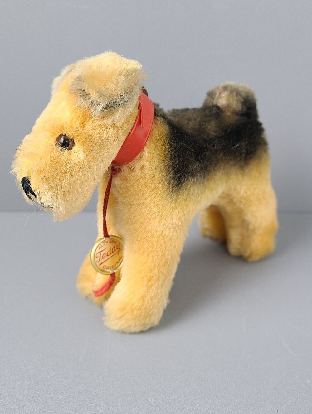 Vintage Hermann Teddy Original Airedale Terrier Plush Dog